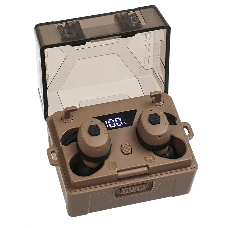 ARM NEXT Fieldops Tactical Earbuds E30 - Bluetooth Hearing Protection with 31dB Noise Reduction, Sound Pickup, 50 Hours Playtime, and LED Display for Outdoor Activities and Shooting