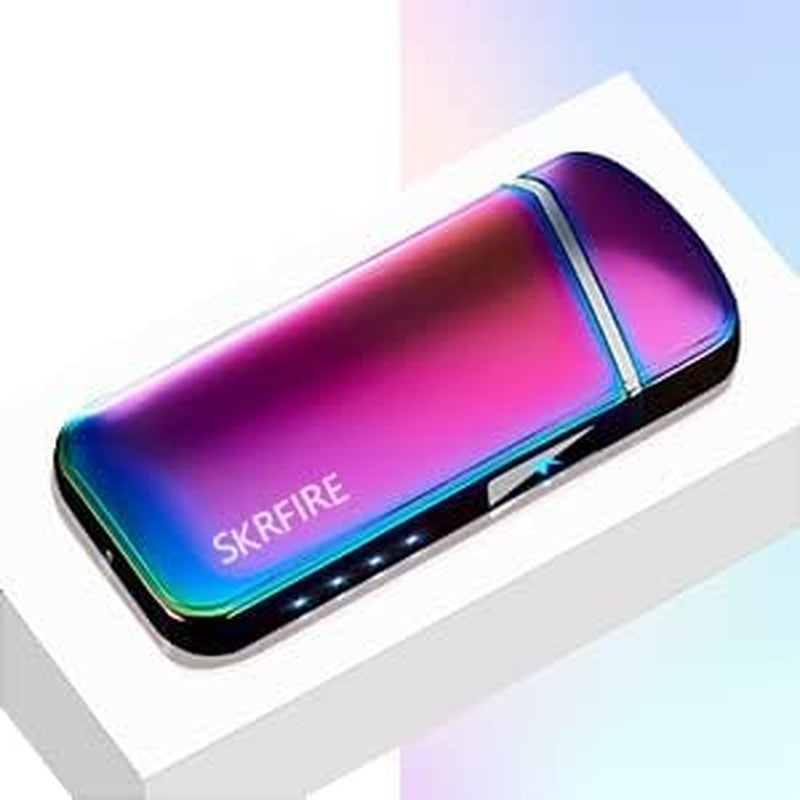 Electric Windproof Plasma Lighter with Dual Arc and Rechargeable USB, Featuring Rhythmic Flashing Battery Indicator (Magic)