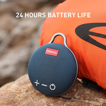 Portable Wireless Bluetooth Speakers - Waterproof Mini Speaker with 24-Hour Playtime and Enhanced Bass for Outdoor, Shower, Sports, and Travel (Blue)