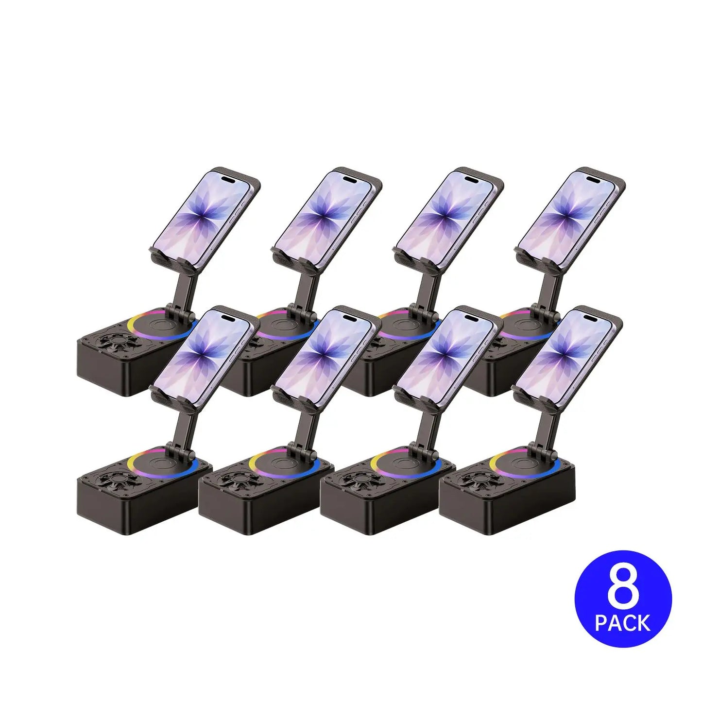 5-in-1 Wireless Bluetooth Audio Speaker with 3000mAh USB Charger, Colorful Lighting, and Device Stand for iPhones and Tablets