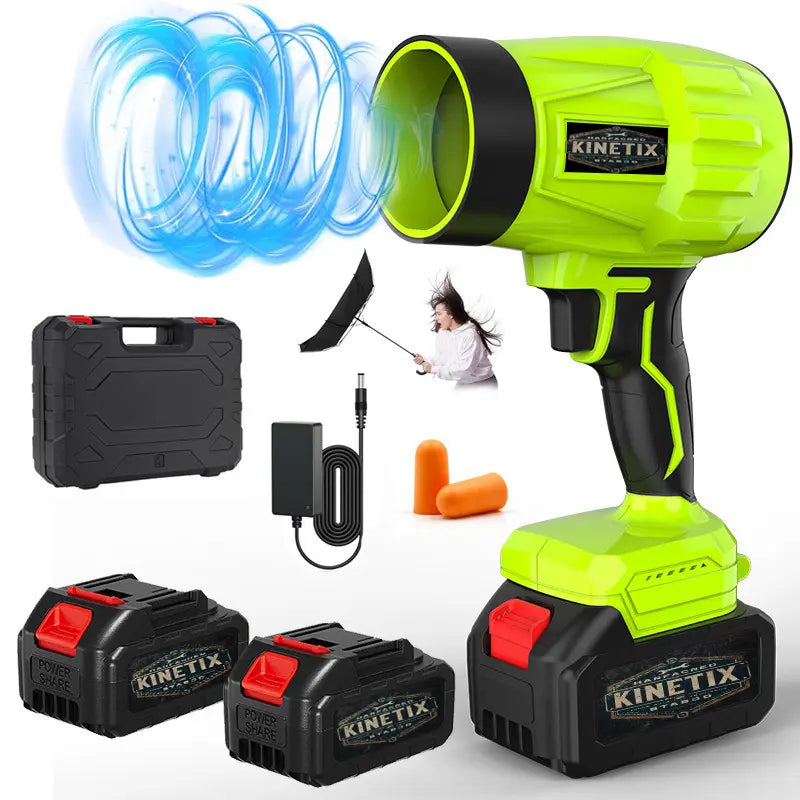 KINETIX Cordless Leaf Blower with Brushless Copper Motor and Battery - Handheld Powerful Dryer for Car Drying, Snow Removal, and Glass Blowing