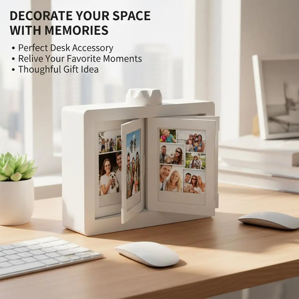 Rotating Film Frame Flip Album - 24 Capacity, Customizable Display Holder for Cards and Desktop Décor, Perfect Gift for Collectors