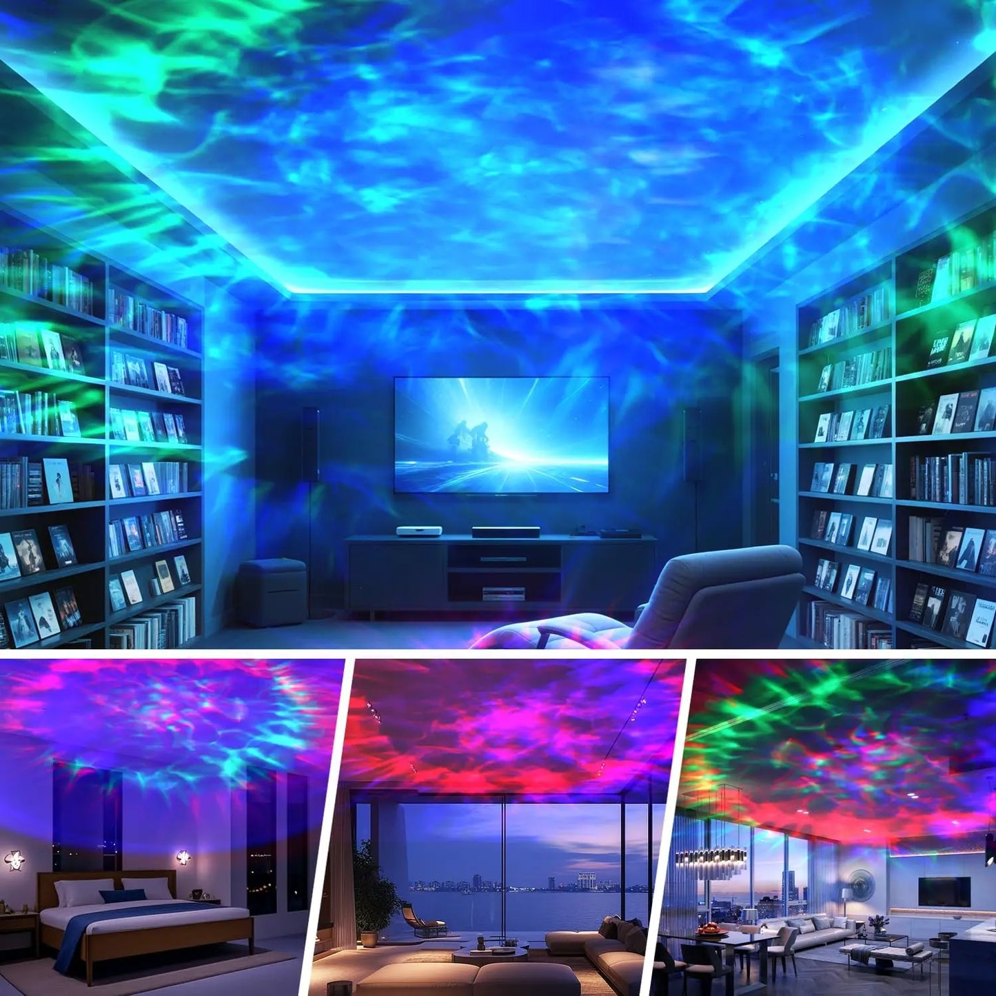 2-in-1 Aurora Borealis and Star Cloud Projector with Remote Control, USB Rechargeable Galaxy Night Lamp, Versatile Modes, Adjustable Ambient Lighting for Bedrooms, Living Rooms, Children's Rooms, Home Decor, Relaxation, Sleep, Gift Options
