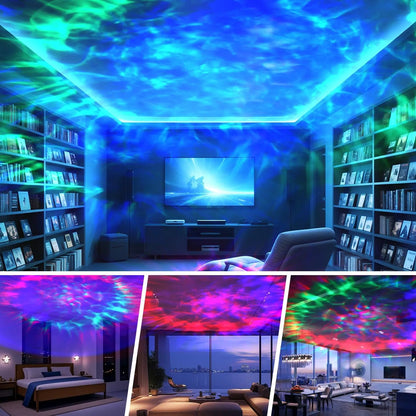2-in-1 Aurora Borealis and Star Cloud Projector with Remote Control, USB Rechargeable Galaxy Night Lamp, Versatile Modes, Adjustable Ambient Lighting for Bedrooms, Living Rooms, Children's Rooms, Home Decor, Relaxation, Sleep, Gift Options