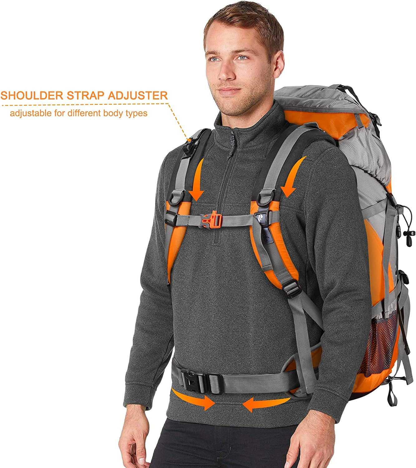 50L Waterproof Hiking Backpack with Rain Cover - Lightweight 45+5 Liter Camping Essentials Bag