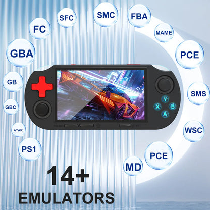 YLW ANS16 Handheld Retro Gaming Console with 4.5-Inch IPS Display, 64GB Memory, 16,000 Games, 14 Emulators, RGB Lighting, 3000mAh Battery - Portable Gaming Gift for Outdoor Fun