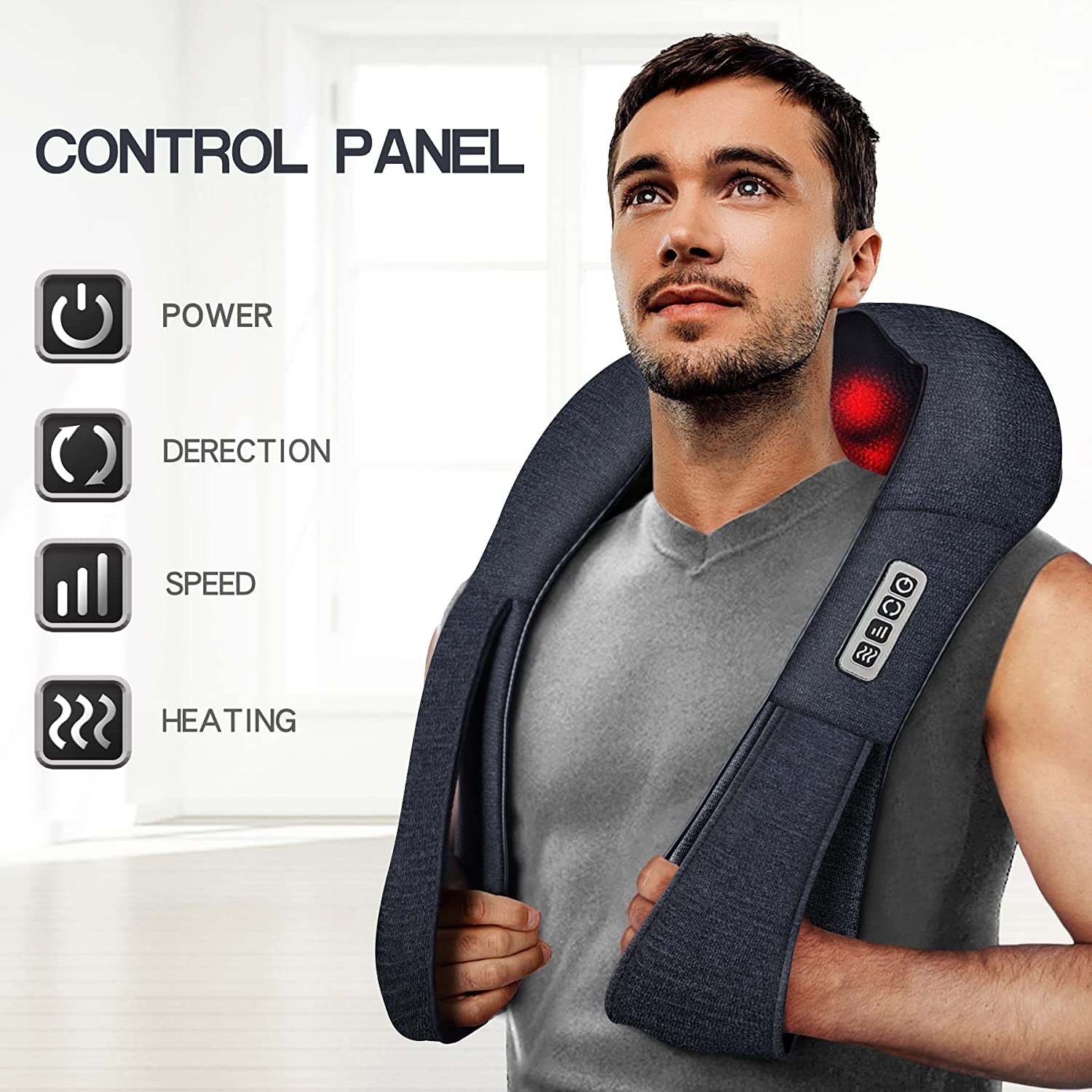 Shiatsu Back, Shoulder, and Neck Massager with Heat - Electric Deep Tissue 4D Kneading Massage, Ideal Gift for Mother's Day, Father's Day, and Christmas for Moms, Wives, and Dads