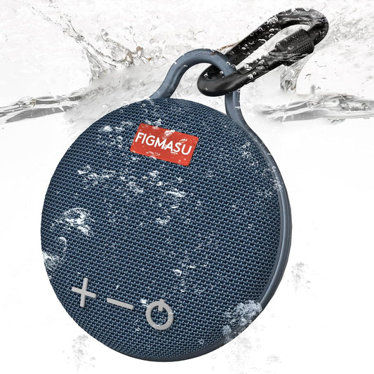 Portable Wireless Bluetooth Speakers - Waterproof Mini Speaker with 24-Hour Playtime and Enhanced Bass for Outdoor, Shower, Sports, and Travel (Blue)