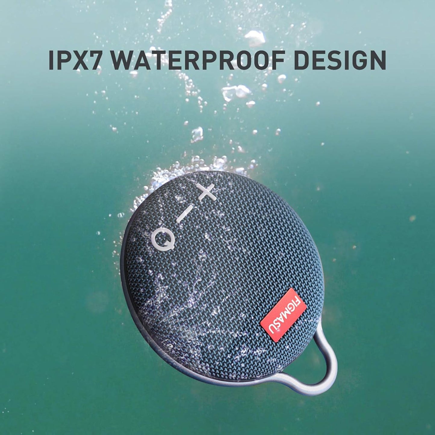 Portable Wireless Bluetooth Speakers - Waterproof Mini Speaker with 24-Hour Playtime and Enhanced Bass for Outdoor, Shower, Sports, and Travel (Blue)