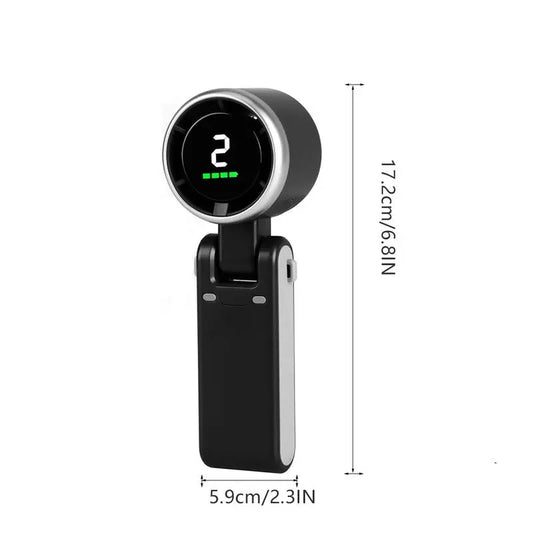Portable Handheld Turbo Fan with 5 Speed Settings, 4000mAh Rechargeable Battery, Up to 10 Hours of Operation, 3-in-1 Cooling Solution for Outdoor Activities and Travel