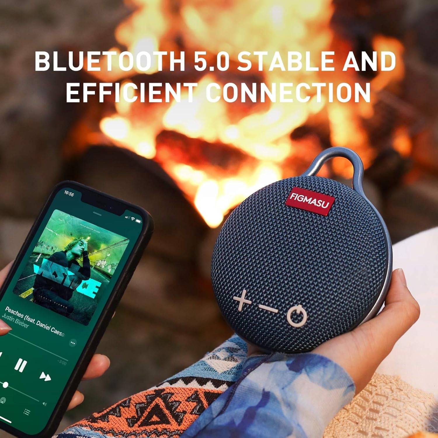 Portable Wireless Bluetooth Speakers - Waterproof Mini Speaker with 24-Hour Playtime and Enhanced Bass for Outdoor, Shower, Sports, and Travel (Blue)