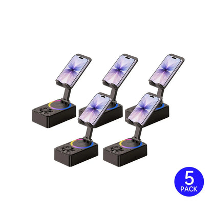 5-in-1 Wireless Bluetooth Audio Speaker with 3000mAh USB Charger, Colorful Lighting, and Device Stand for iPhones and Tablets