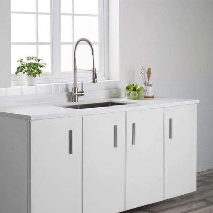 Britt Commercial-Grade Spot-Free Stainless Steel Pre-Rinse Kitchen Faucet with Deck Plate, Model KPF-1690SFS