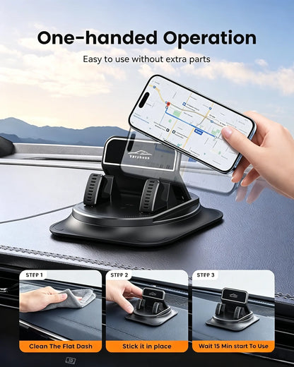Universal 360° Rotating Car Phone Mount - Dashboard Holder for All Smartphones