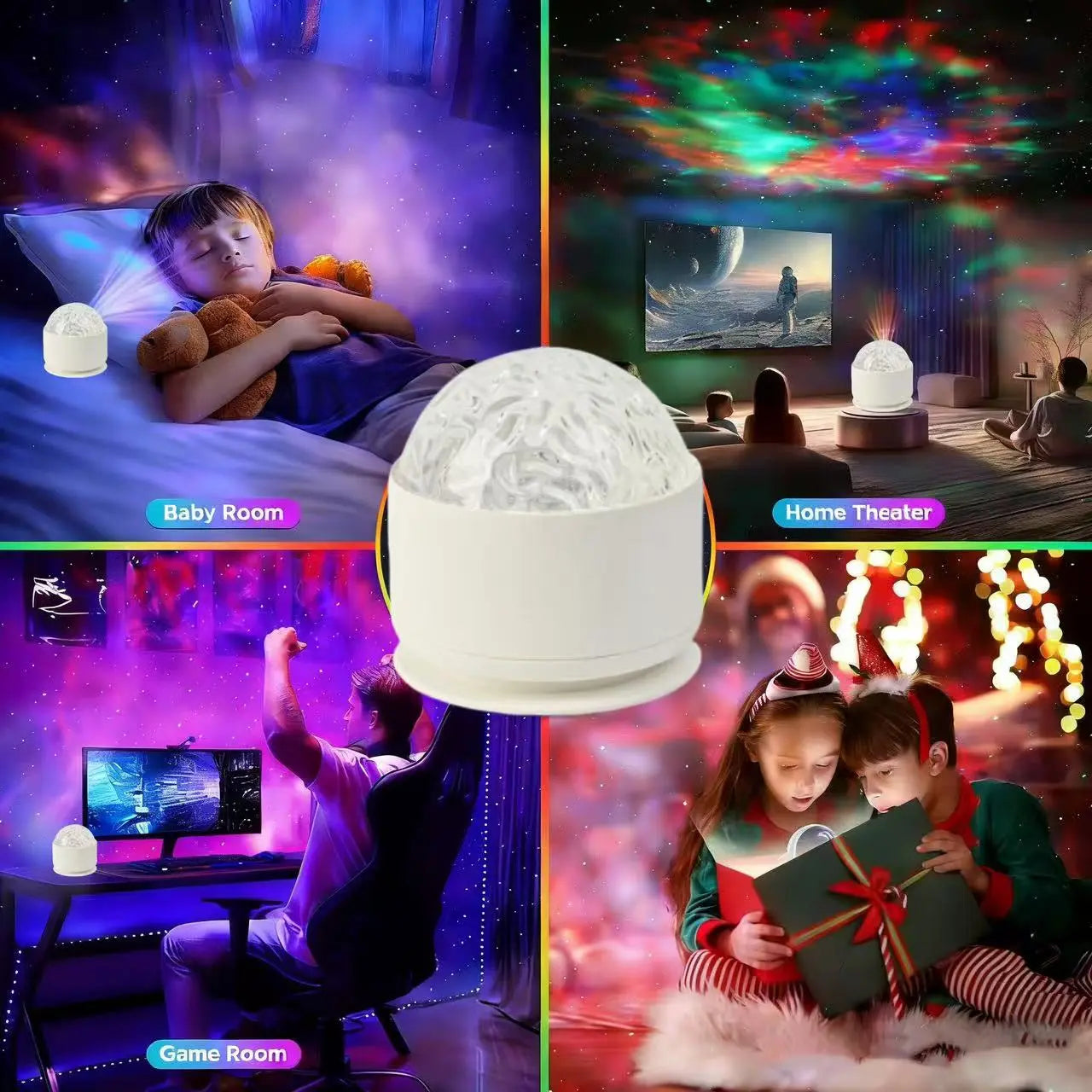 2-in-1 Aurora Borealis and Star Cloud Projector with Remote Control, USB Rechargeable Galaxy Night Lamp, Versatile Modes, Adjustable Ambient Lighting for Bedrooms, Living Rooms, Children's Rooms, Home Decor, Relaxation, Sleep, Gift Options