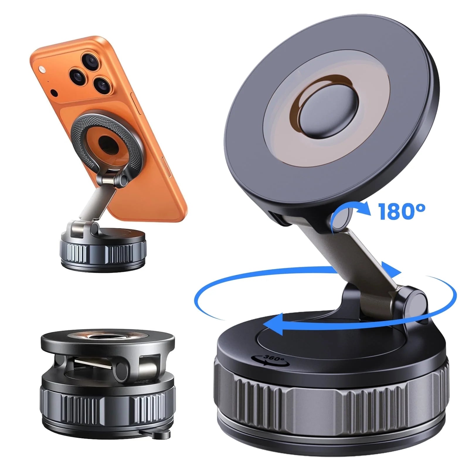Mag-Safe 360° Adjustable Car Phone Mount - Compatible with iPhone 17 Pro Max, 16, 15, 14, 13, 12, and Air Plus - Essential Car Accessories