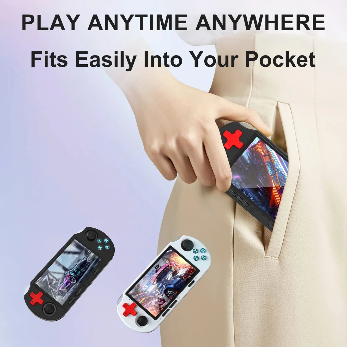 YLW ANS16 Handheld Retro Gaming Console with 4.5-Inch IPS Display, 64GB Memory, 16,000 Games, 14 Emulators, RGB Lighting, 3000mAh Battery - Portable Gaming Gift for Outdoor Fun