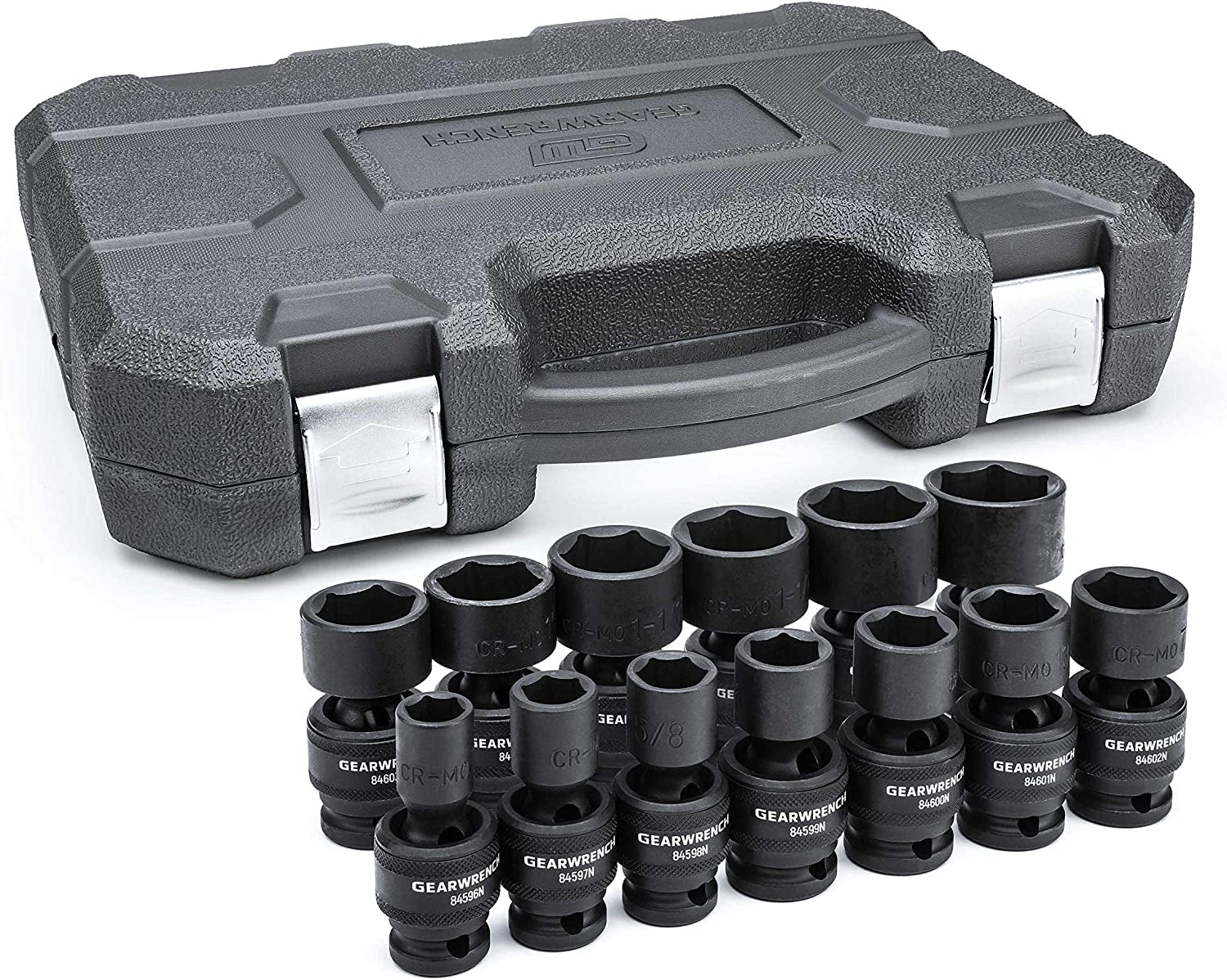 GEARWRENCH 13-Piece 1/2" Drive 6-Point Standard Universal Impact Socket Set, SAE - Model 84938N
