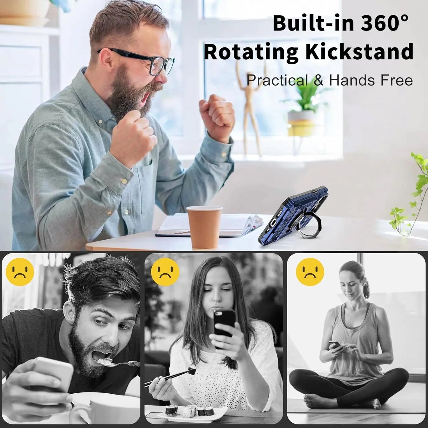Phone Cases for Iphone 17 Pro Max 16 16E15 14 13 12 11 Pro Max plus Wallet Case with Card Holder [Store 2 Cards] + 360° Magnetic Rotatable Ring Stand Kickstand Heavy Duty Protective Wallet Phone Case for Iphone 17 Pro for Women Men