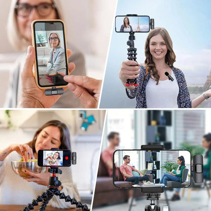 Hitozon Wireless Lavalier Microphone for iPhone 15/16/17, iPad, and Android - Portable USB-C Microphone with Noise Reduction for Video Recording, Vlogging, TikTok, and YouTube