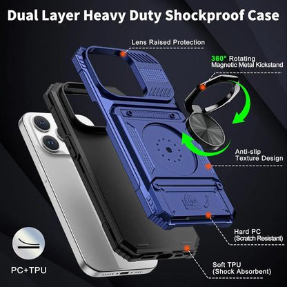 Phone Cases for Iphone 17 Pro Max 16 16E15 14 13 12 11 Pro Max plus Wallet Case with Card Holder [Store 2 Cards] + 360° Magnetic Rotatable Ring Stand Kickstand Heavy Duty Protective Wallet Phone Case for Iphone 17 Pro for Women Men