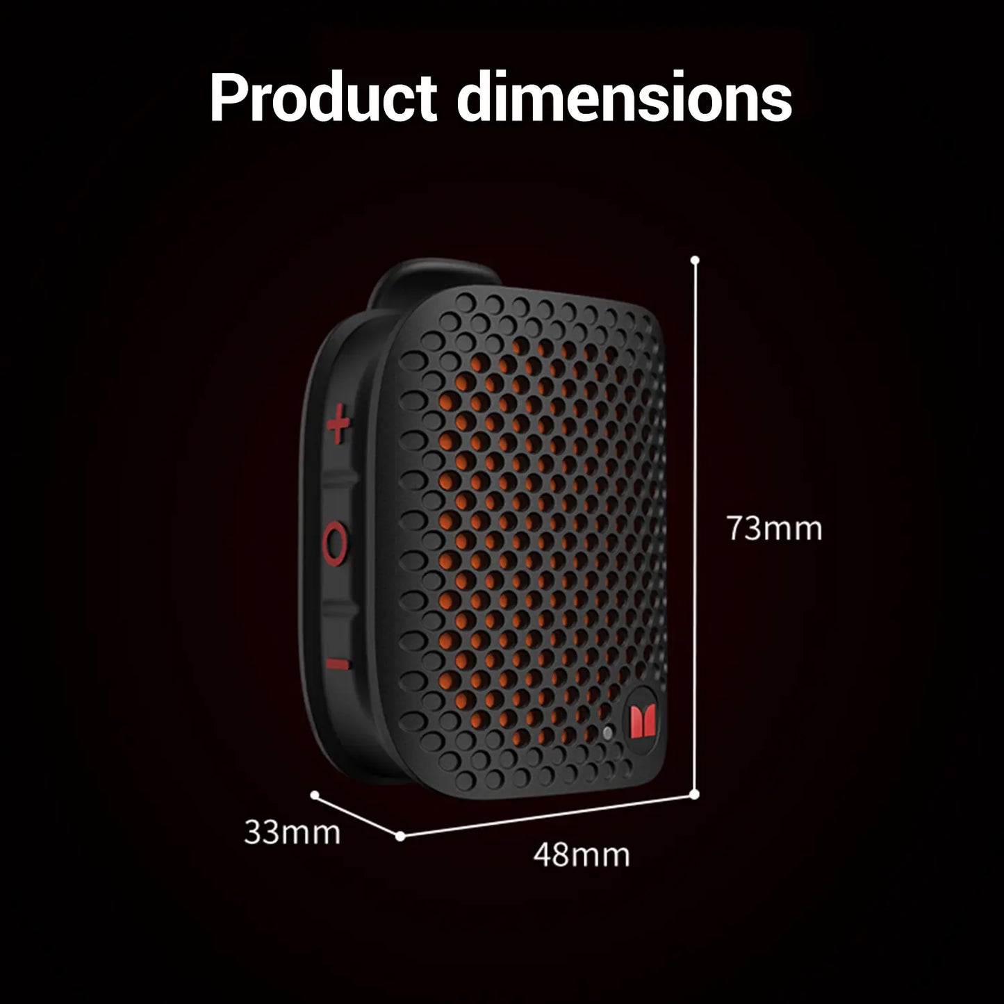 Monster M3 Portable Bluetooth Speaker - TWS Stereo Sound, IPX7 Waterproof, Magnetic Clip-On Design, Ultra-Portable 80G Wireless Speaker for Outdoor Activities, Travel, Camping, and Work