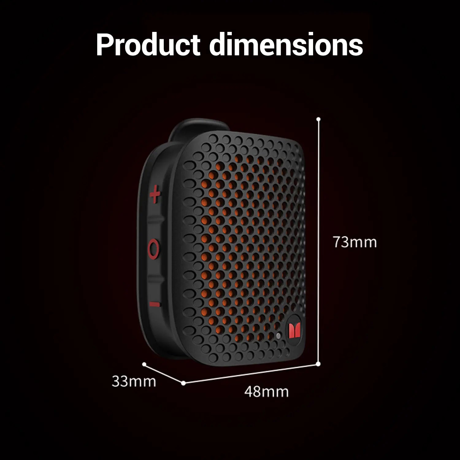 Monster M3 Portable Bluetooth Speaker - TWS Stereo Sound, IPX7 Waterproof, Magnetic Clip-On Design, Ultra-Portable 80G Wireless Speaker for Outdoor Activities, Travel, Camping, and Work