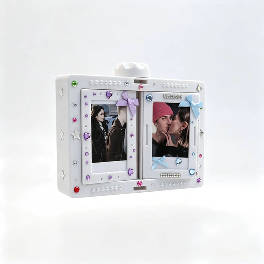 Rotating Film Frame Flip Album - 24 Capacity, Customizable Display Holder for Cards and Desktop Décor, Perfect Gift for Collectors