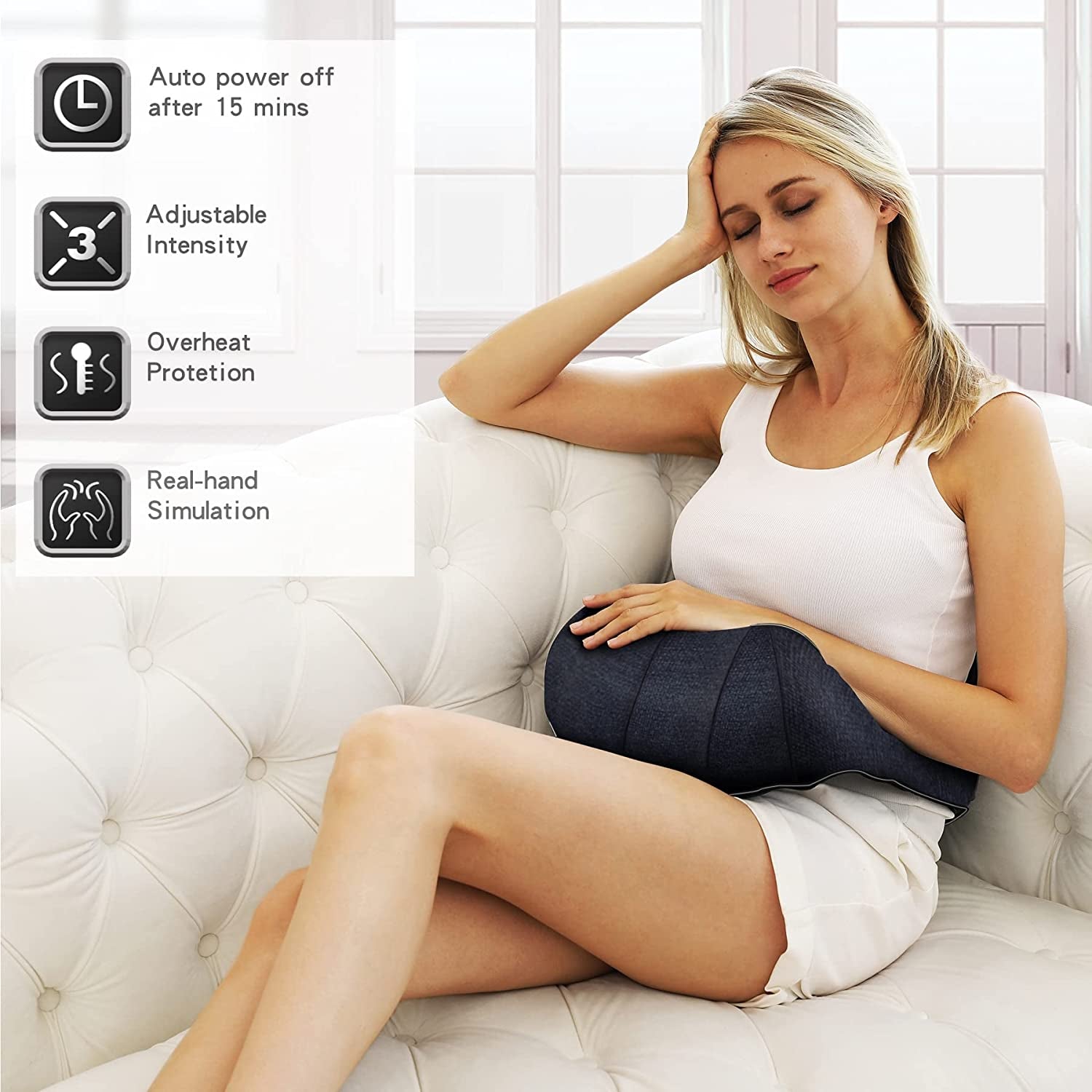Shiatsu Back, Shoulder, and Neck Massager with Heat - Electric Deep Tissue 4D Kneading Massage, Ideal Gift for Mother's Day, Father's Day, and Christmas for Moms, Wives, and Dads