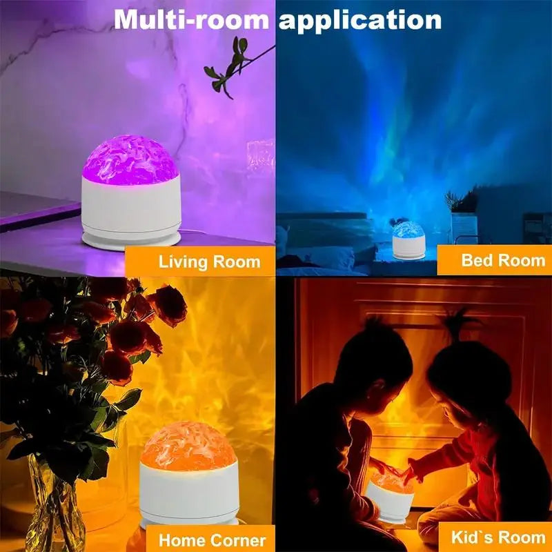 2-in-1 Aurora Borealis and Star Cloud Projector with Remote Control, USB Rechargeable Galaxy Night Lamp, Versatile Modes, Adjustable Ambient Lighting for Bedrooms, Living Rooms, Children's Rooms, Home Decor, Relaxation, Sleep, Gift Options