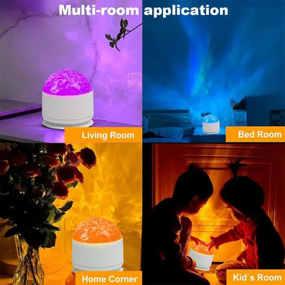 2-in-1 Aurora Borealis and Star Cloud Projector with Remote Control, USB Rechargeable Galaxy Night Lamp, Versatile Modes, Adjustable Ambient Lighting for Bedrooms, Living Rooms, Children's Rooms, Home Decor, Relaxation, Sleep, Gift Options