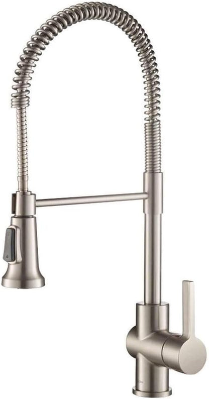 Britt Commercial-Grade Spot-Free Stainless Steel Pre-Rinse Kitchen Faucet with Deck Plate, Model KPF-1690SFS