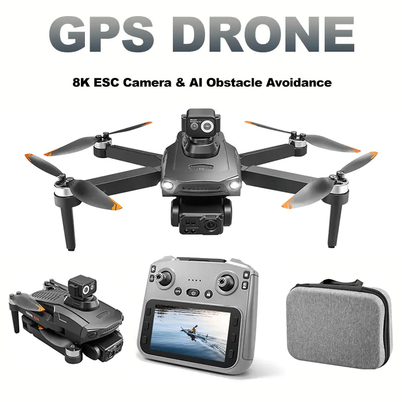 YCMDCGIE 8K Professional GPS Drone with Advanced 3-Way AI Obstacle Avoidance, Foldable Quadcopter Design, Enhanced Display, Brushless Motor, and 50 Minutes Flight Time