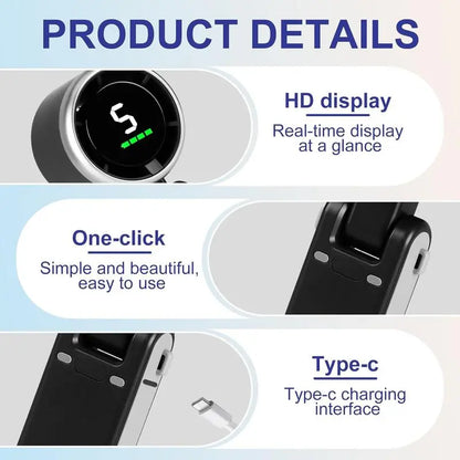 Portable Handheld Turbo Fan with 5 Speed Settings, 4000mAh Rechargeable Battery, Up to 10 Hours of Operation, 3-in-1 Cooling Solution for Outdoor Activities and Travel