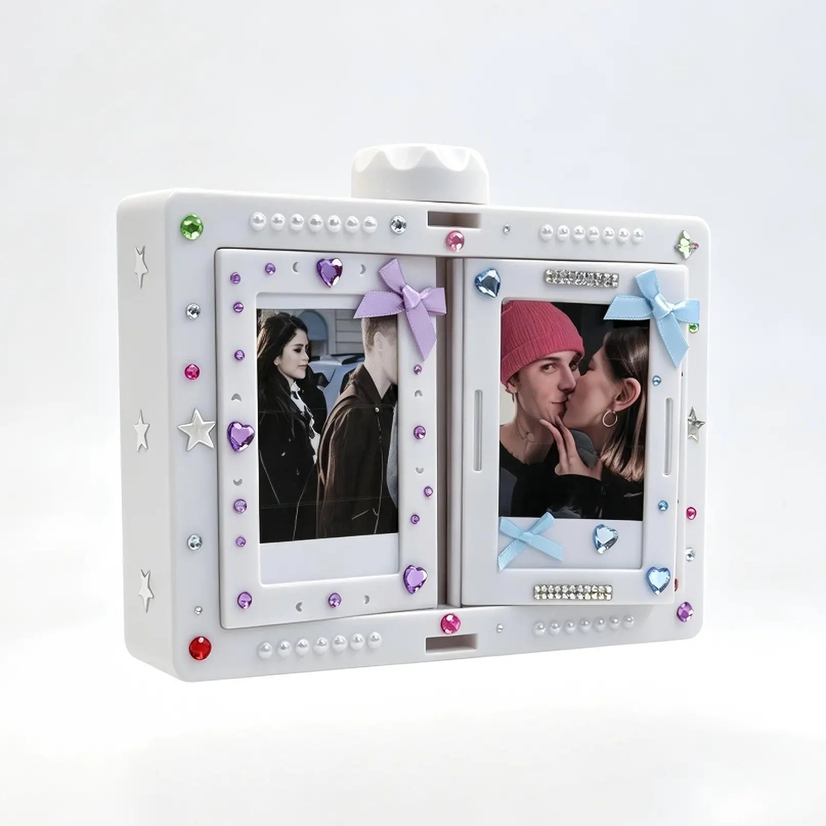 Rotating Film Frame Flip Album - 24 Capacity, Customizable Display Holder for Cards and Desktop Décor, Perfect Gift for Collectors