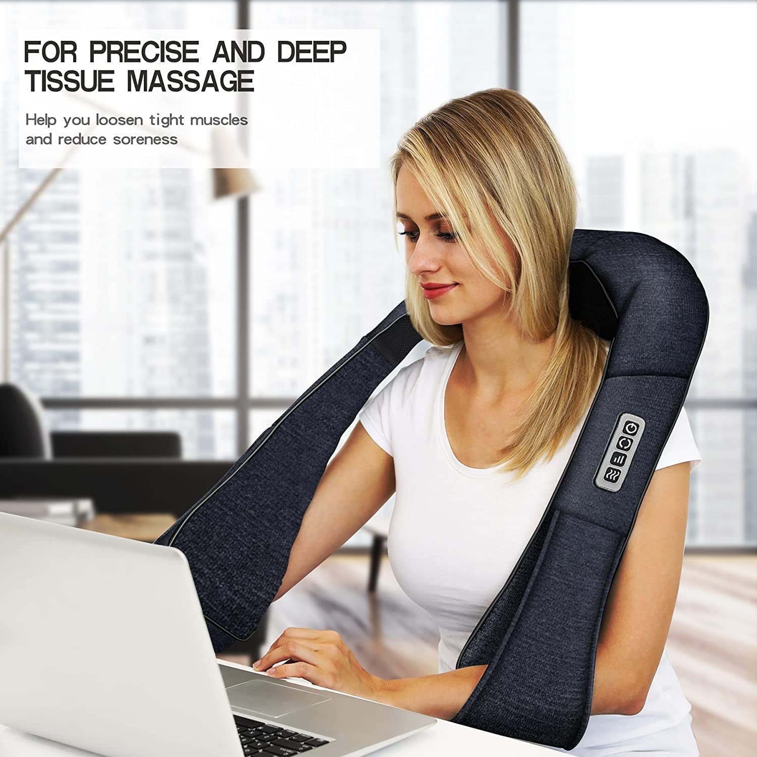 Shiatsu Back, Shoulder, and Neck Massager with Heat - Electric Deep Tissue 4D Kneading Massage, Ideal Gift for Mother's Day, Father's Day, and Christmas for Moms, Wives, and Dads