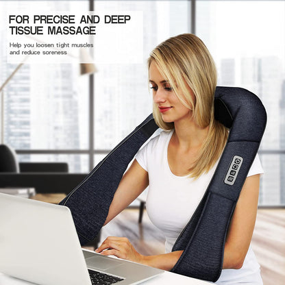Shiatsu Back, Shoulder, and Neck Massager with Heat - Electric Deep Tissue 4D Kneading Massage, Ideal Gift for Mother's Day, Father's Day, and Christmas for Moms, Wives, and Dads
