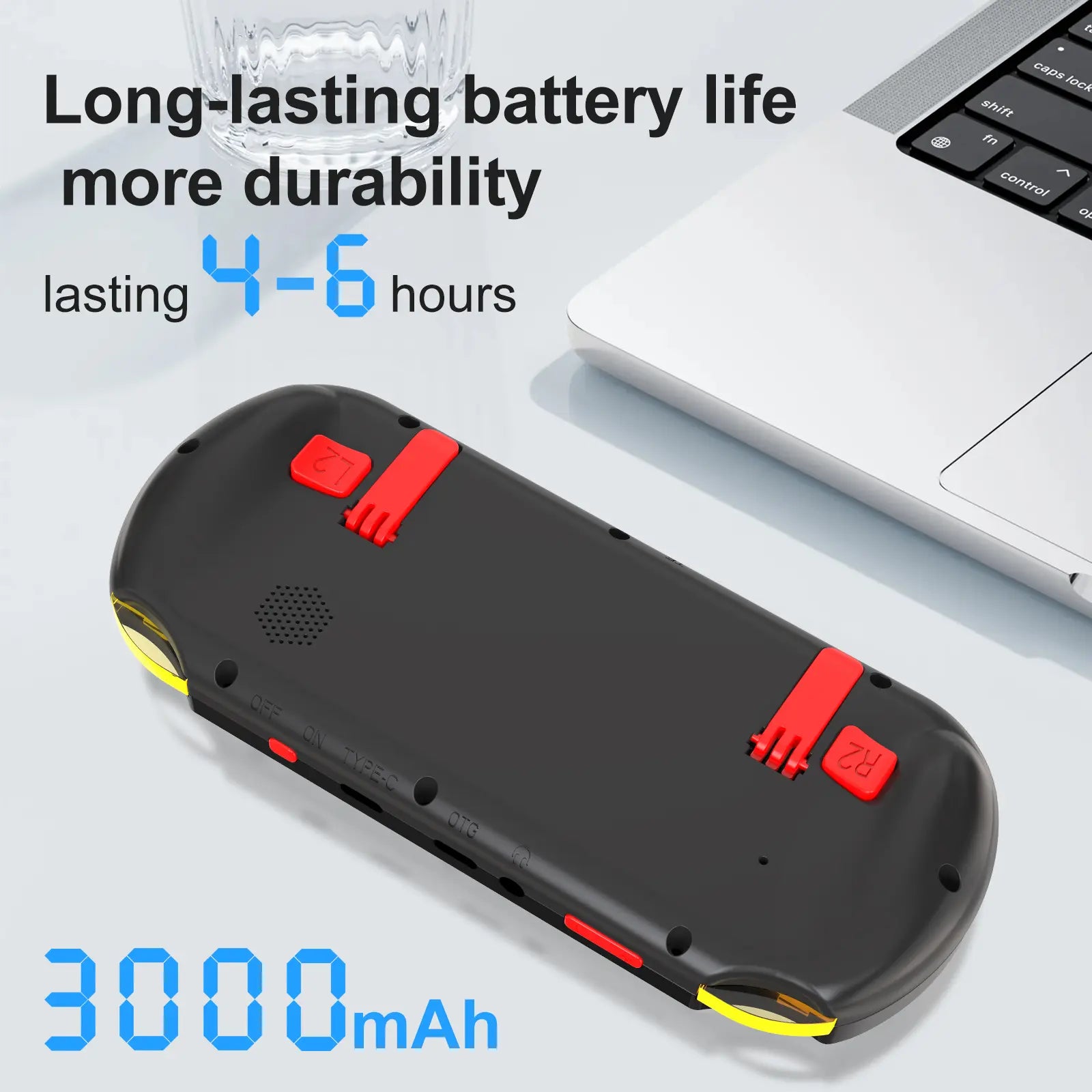 YLW ANS16 Handheld Retro Gaming Console with 4.5-Inch IPS Display, 64GB Memory, 16,000 Games, 14 Emulators, RGB Lighting, 3000mAh Battery - Portable Gaming Gift for Outdoor Fun