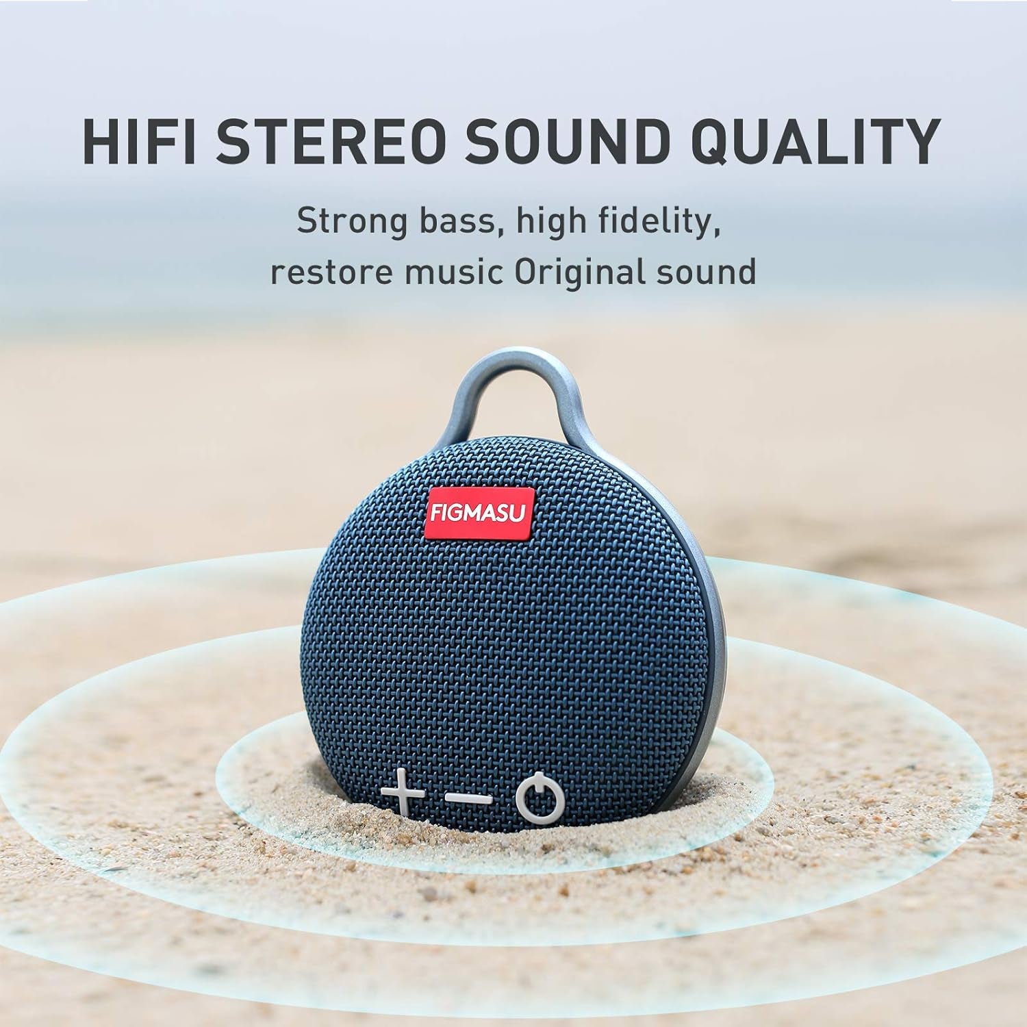 Portable Wireless Bluetooth Speakers - Waterproof Mini Speaker with 24-Hour Playtime and Enhanced Bass for Outdoor, Shower, Sports, and Travel (Blue)