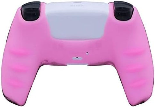 Pink Silicone Controller Skin Protector for PS5 with 8 Pro Thumb Grips