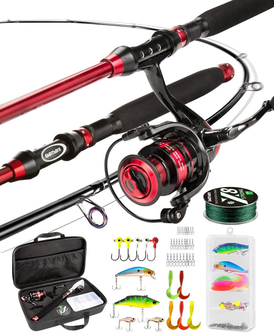 Telescopic Fishing Rod and Reel Combo - Portable 6Ft Fishing Kit for Freshwater and Saltwater with Carrier Bag - Ideal Gift for Dads