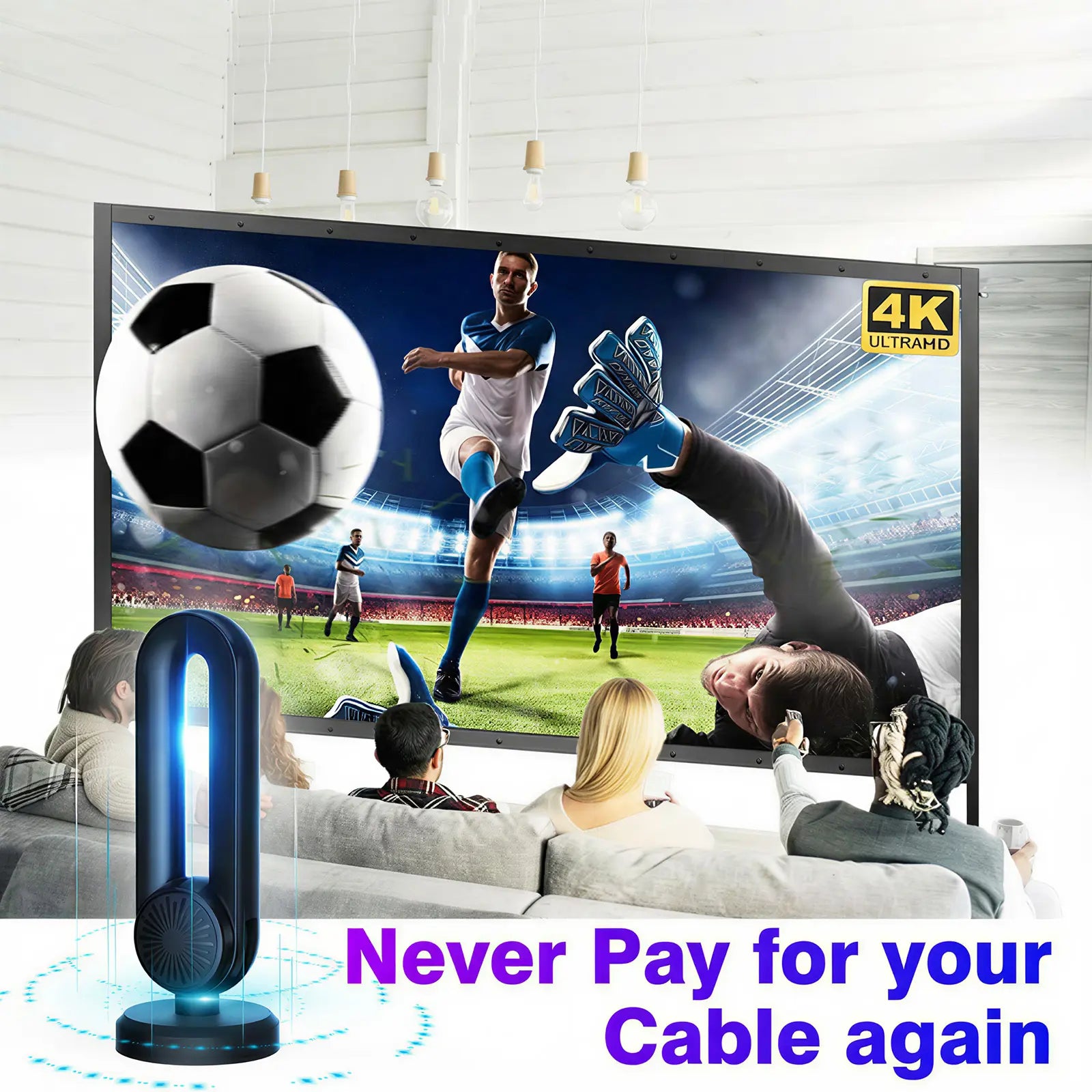 TV Antenna for Local Channels,Digital Indoor HD Antennas with Strong Magnetic Base, Easy Installation, Long Range Reception for Local Channels Summervibes