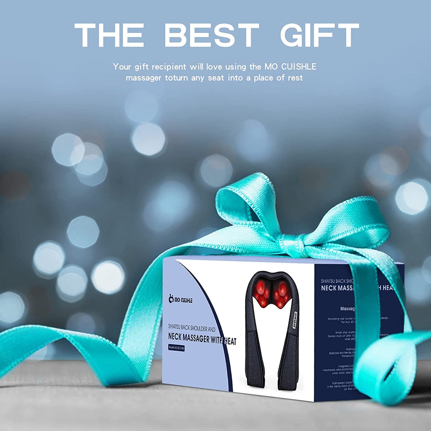Shiatsu Back, Shoulder, and Neck Massager with Heat - Electric Deep Tissue 4D Kneading Massage, Ideal Gift for Mother's Day, Father's Day, and Christmas for Moms, Wives, and Dads