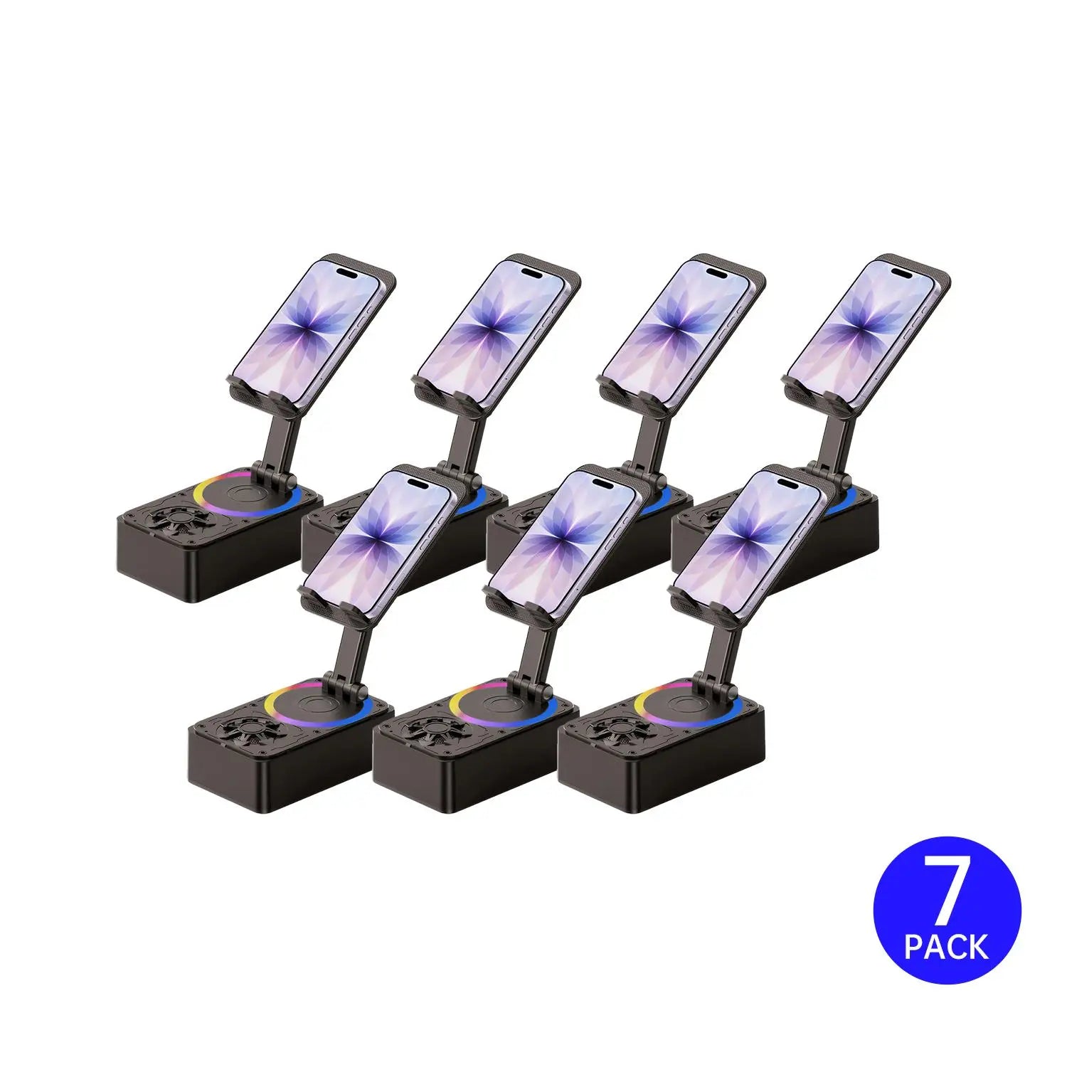 5-in-1 Wireless Bluetooth Audio Speaker with 3000mAh USB Charger, Colorful Lighting, and Device Stand for iPhones and Tablets