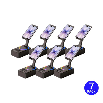 5-in-1 Wireless Bluetooth Audio Speaker with 3000mAh USB Charger, Colorful Lighting, and Device Stand for iPhones and Tablets