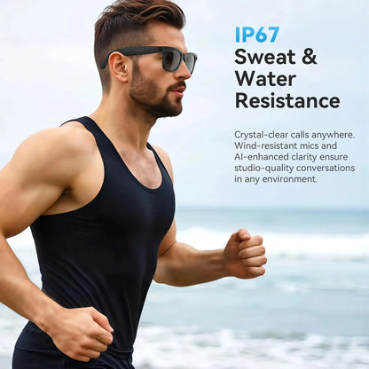 HIEHA 2026 Advanced AI Smart Glasses with 8MP Camera, Photo & Video Recording, Open-Ear HD Audio, Bluetooth Connectivity, UV Protection, and Multi-Language Translation for Travel and Outdoor Activities