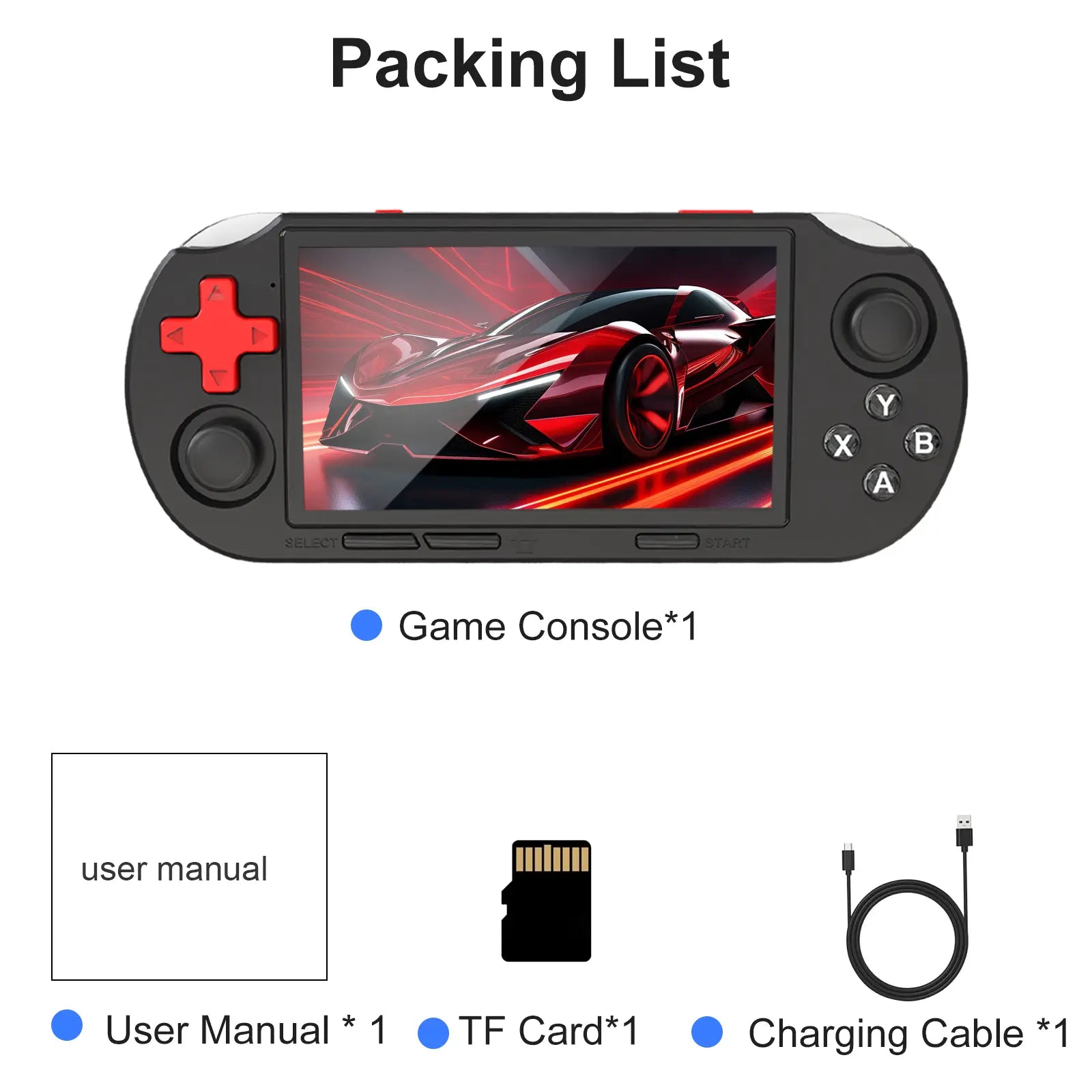 YLW ANS16 Handheld Retro Gaming Console with 4.5-Inch IPS Display, 64GB Memory, 16,000 Games, 14 Emulators, RGB Lighting, 3000mAh Battery - Portable Gaming Gift for Outdoor Fun