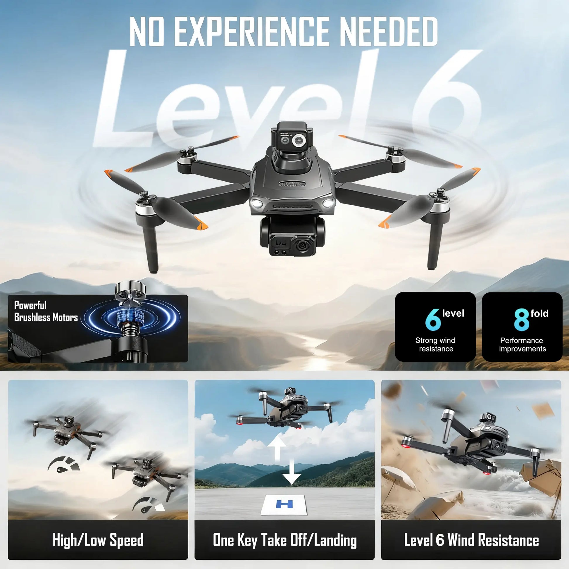 YCMDCGIE 8K Professional GPS Drone with Advanced 3-Way AI Obstacle Avoidance, Foldable Quadcopter Design, Enhanced Display, Brushless Motor, and 50 Minutes Flight Time