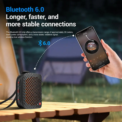 Monster M3 Portable Bluetooth Speaker - TWS Stereo Sound, IPX7 Waterproof, Magnetic Clip-On Design, Ultra-Portable 80G Wireless Speaker for Outdoor Activities, Travel, Camping, and Work