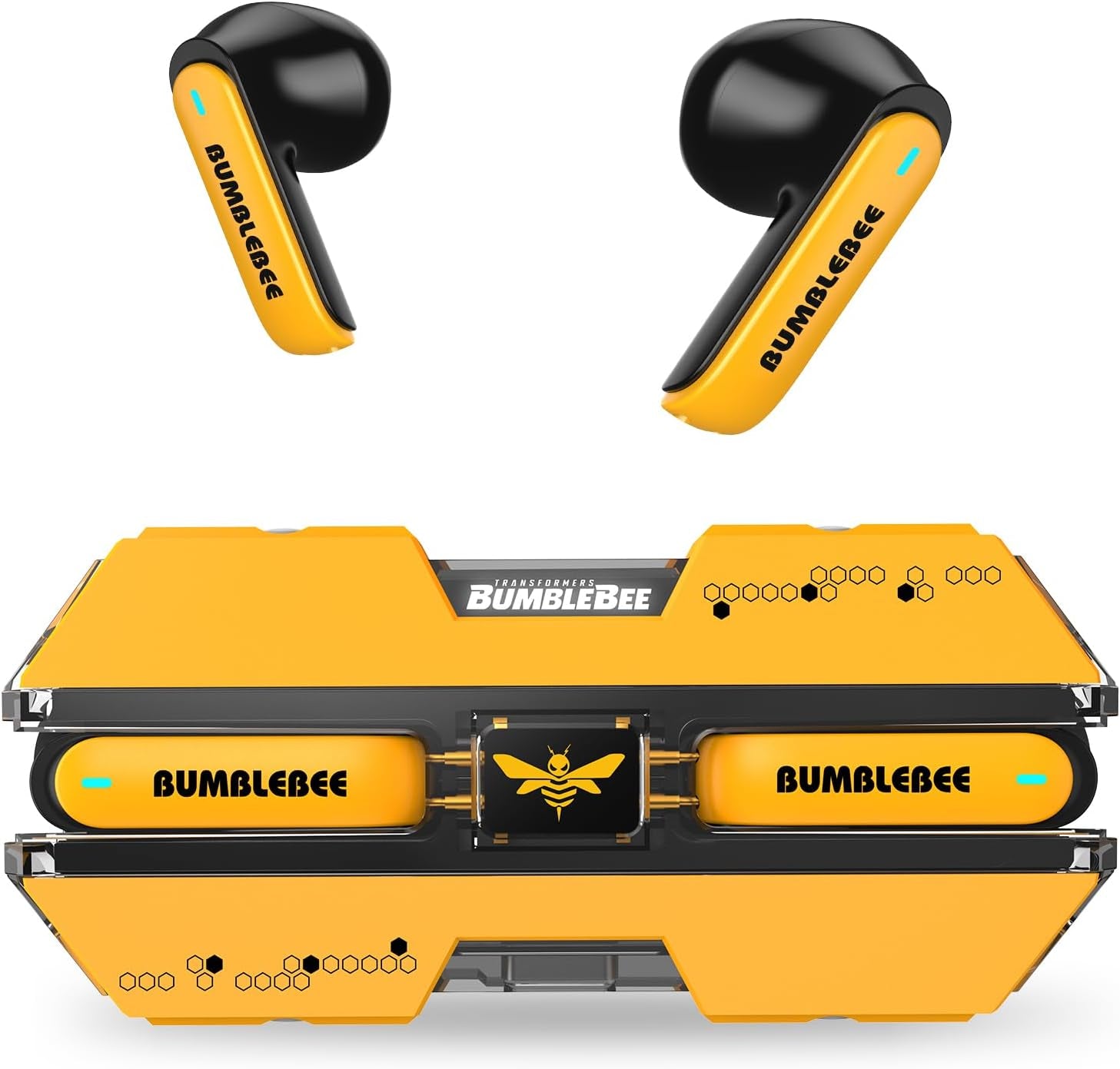 Bumblebee Official Bluetooth 5.4 Headphones, Wireless Earbuds with ENC Noise Cancelling Mic | Durable Alloy Earbud Case | Immersive Soundfor Gaming & Commute | Yellow